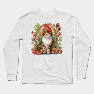 Christmas kitten Long Sleeve T-Shirt